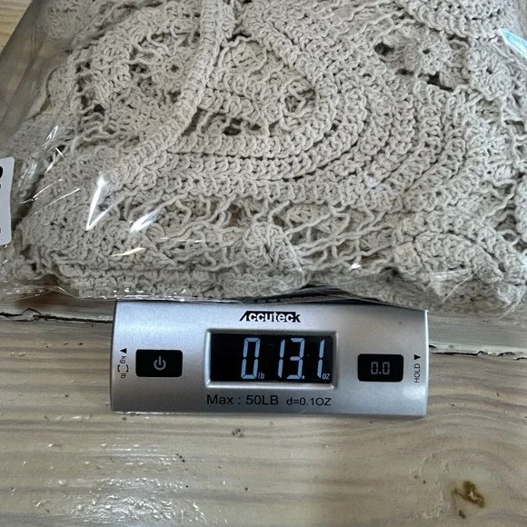 SOLITAIRE Crochet Lace Bell Sleeve Top Cream Knit Festival Boho Beach Hippie L - Picture 10 of 10